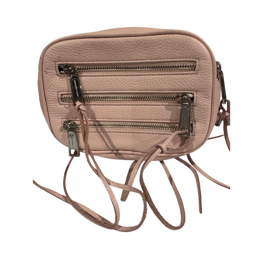 Rebecca Minkoff Soft Pink Pebbled Leather 3 zip Belt Bag